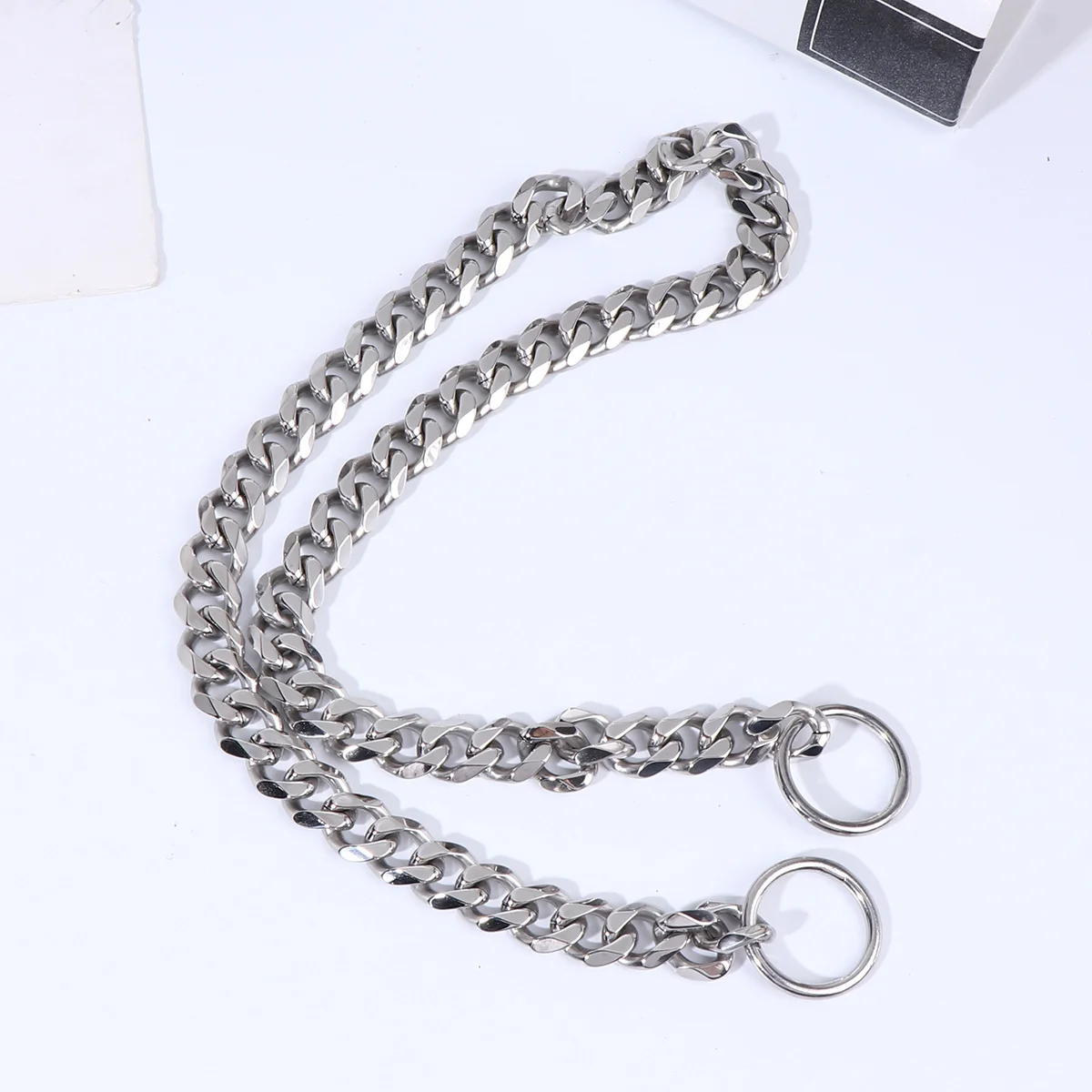 

18 Inch Metal Rope Pet Leash Durable Practical High Quality Stitching Superior Control Walking Running Special Gift Silver