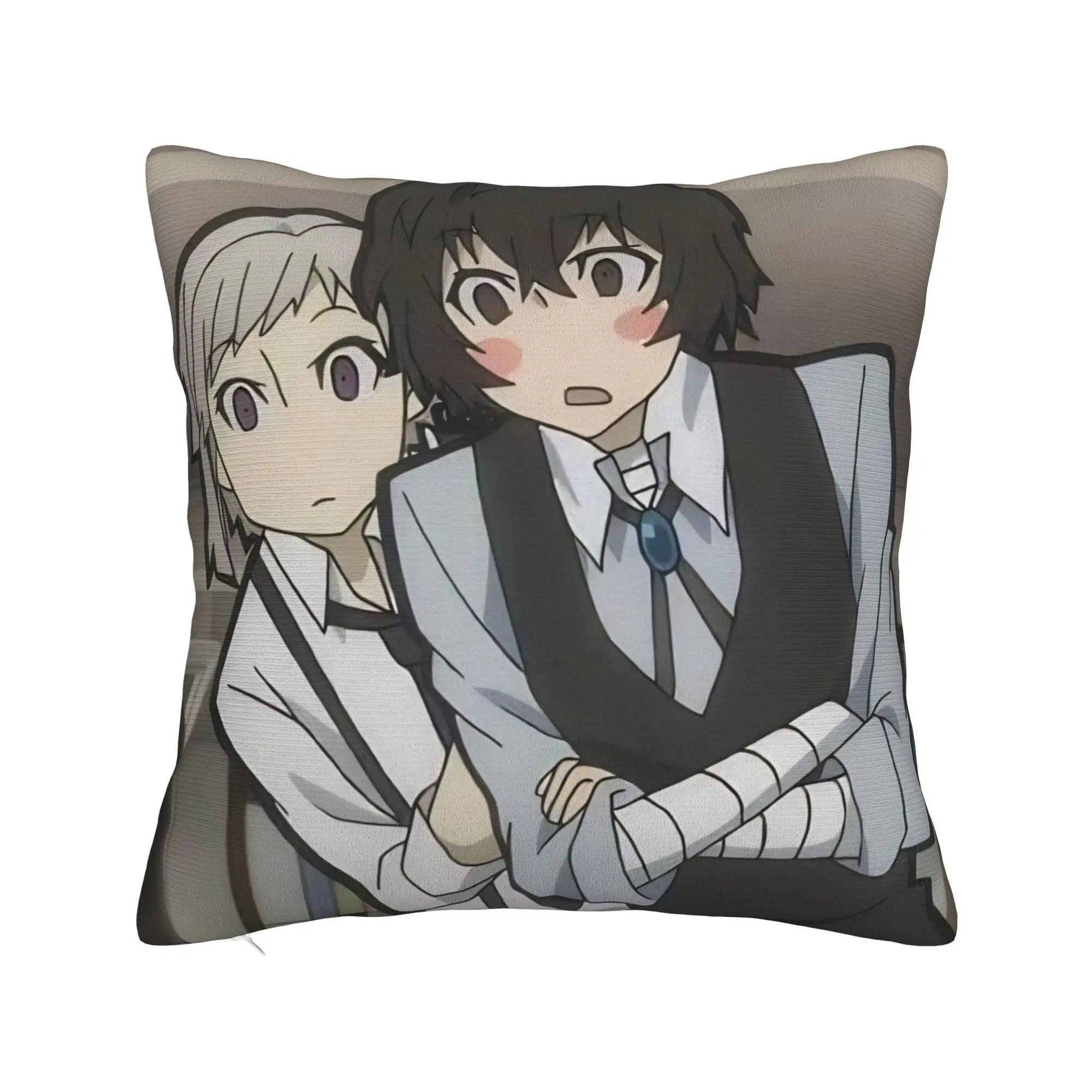 Dazai Bungo Stray Dogs Pillowcase Double-sided Printing Fabric Cushion Cover Decorative  Pillow Case Cover Sofa Square 45X45cm