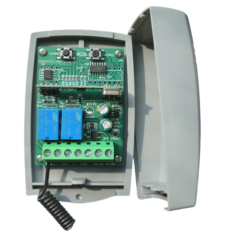Universal 2 Kanal EIN/AUS RF Schalter Drahtlose Empfänger 9V-24V 433 mhz Empfänger Für marken Fernbedienung – Detail 5