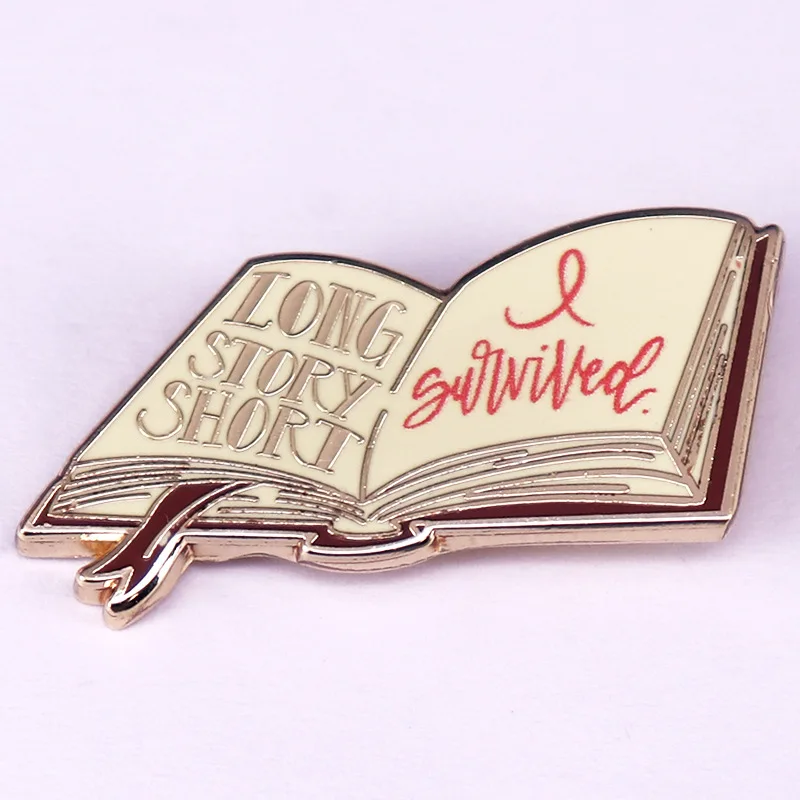 C5340 long story short I Survived Enamel Pin Lapel Pins for Backpack Women Music Inspiration Badge Singer Fans Gift Accessories