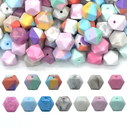 14mm 10/20/50pcs hexagon silicone beads DIY necklaces Jewelry bracelets bag chains key chains car decoration chains beads