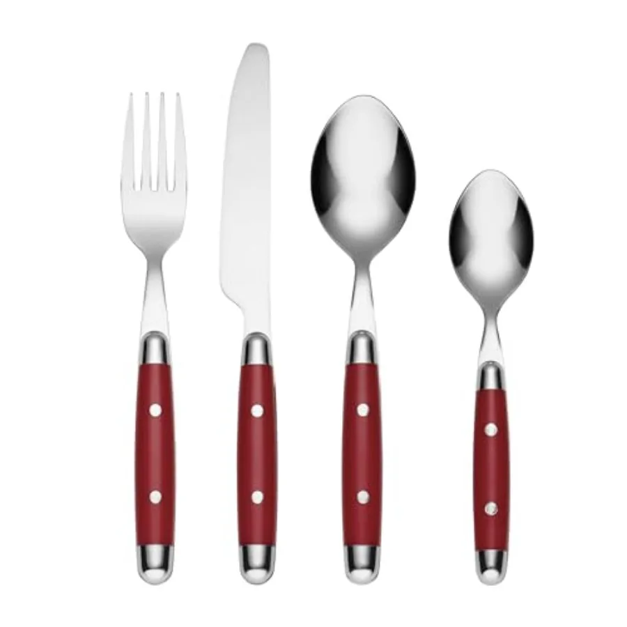 

Silverware Sets, Jubilee 16-Piece Flatware Set, Thick Handles, Service For 4, 18/0 Stainless Steel, Dishwasher Safe, Knives Spo