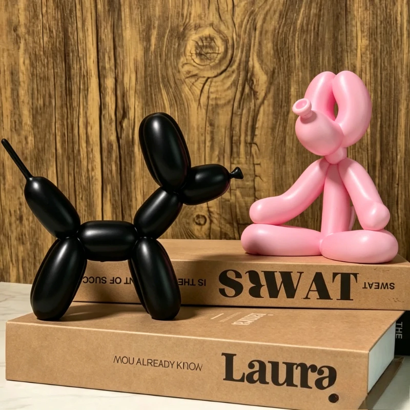 3D Embossed Cute Balloon Dog Sculpture Ornament, Healing Decor for Living Room Bookshelf, Valentine Gift, 1 Pack