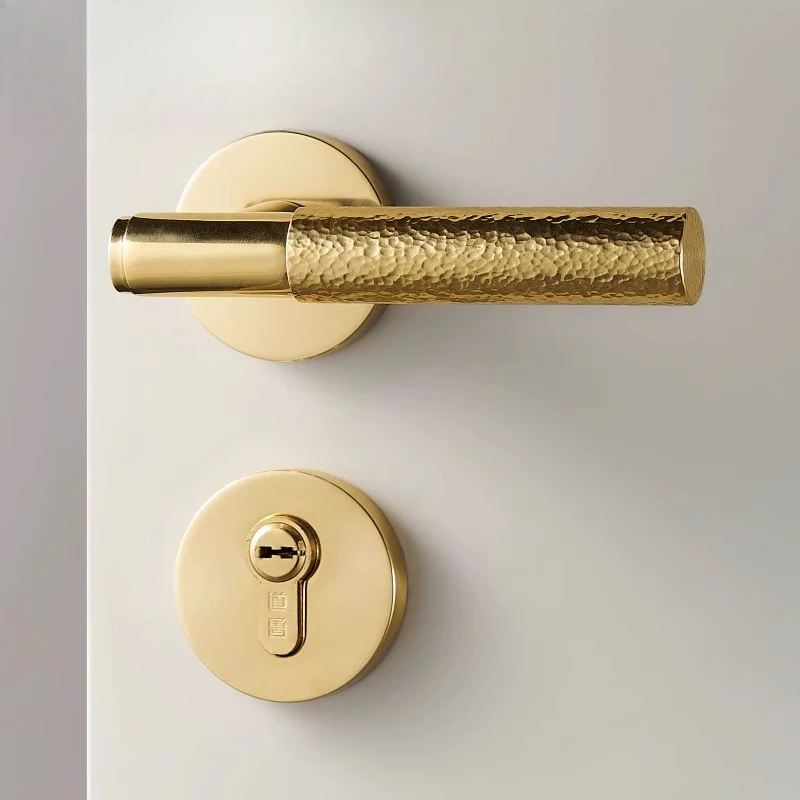 

Молоток ручной работы, латунный дверной замок для комнаты, бесшумная магнитная деревянная дверная ручка, внутренний замок для спальни, двойной открытый замок