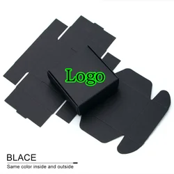 100PCS Blank Black Cardboard Paper Handmade Folding Box DIY Jewelry Soap Wedding Party Birthday Logo Print Gift Packaging Boxes