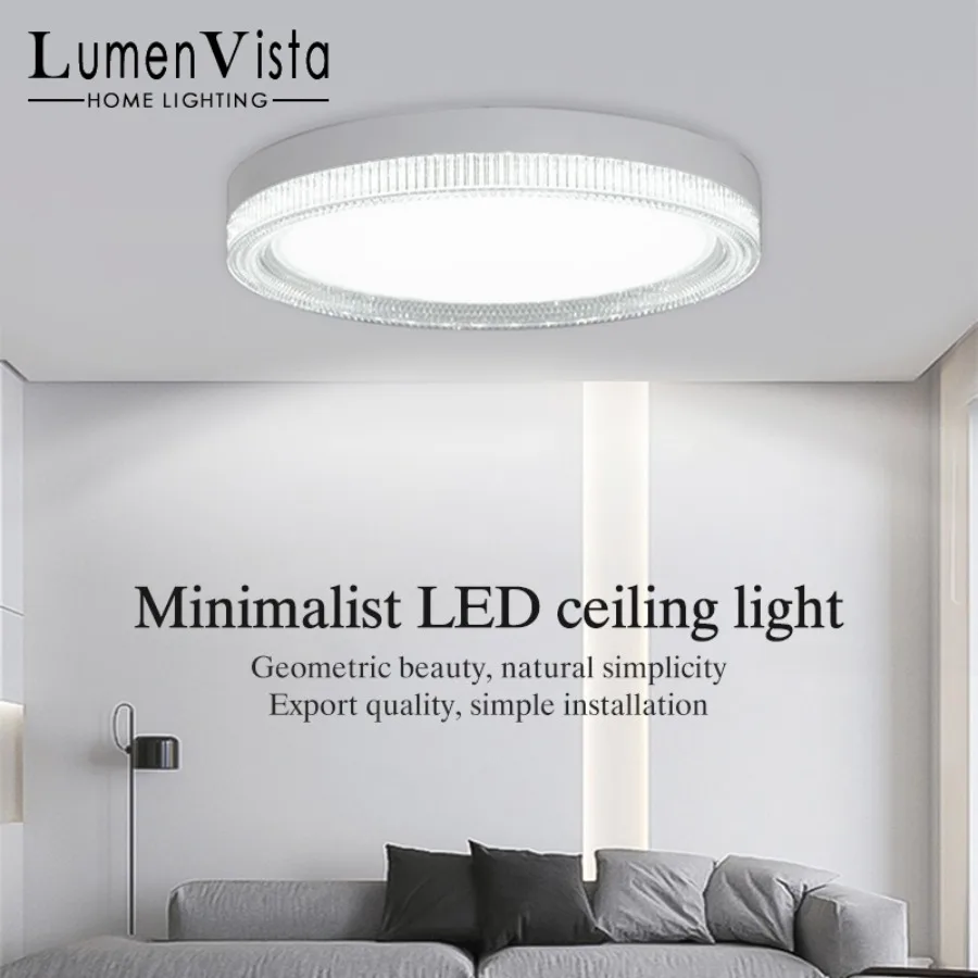 LED Ultra-thin Crystal Ceiling Light Circular Ceiling Lamp Suitable for Balcony Kitchen Bedroom Room Decoration Lights 85-265V