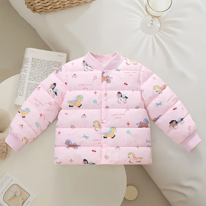 2026 Autumn Winter Children's Casual Down Coats Boys and Girls Warm Cotton-padded Jacket Kids Fashion Outwears Toddler Coat New