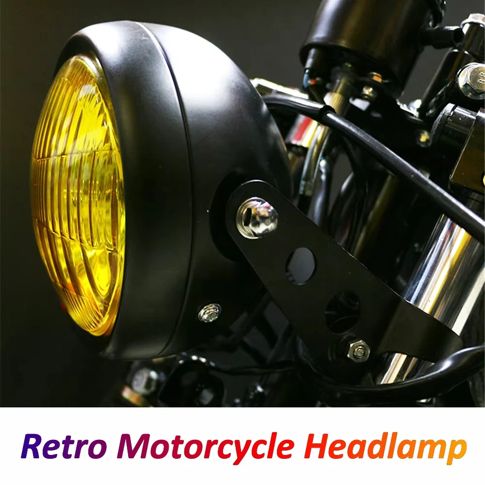 

Vintage Headlight for Motorcycle Sportster Chopper Bobber Retro Motorbike Cafe Racer Royal Enfield Scrambler Front Headlamp