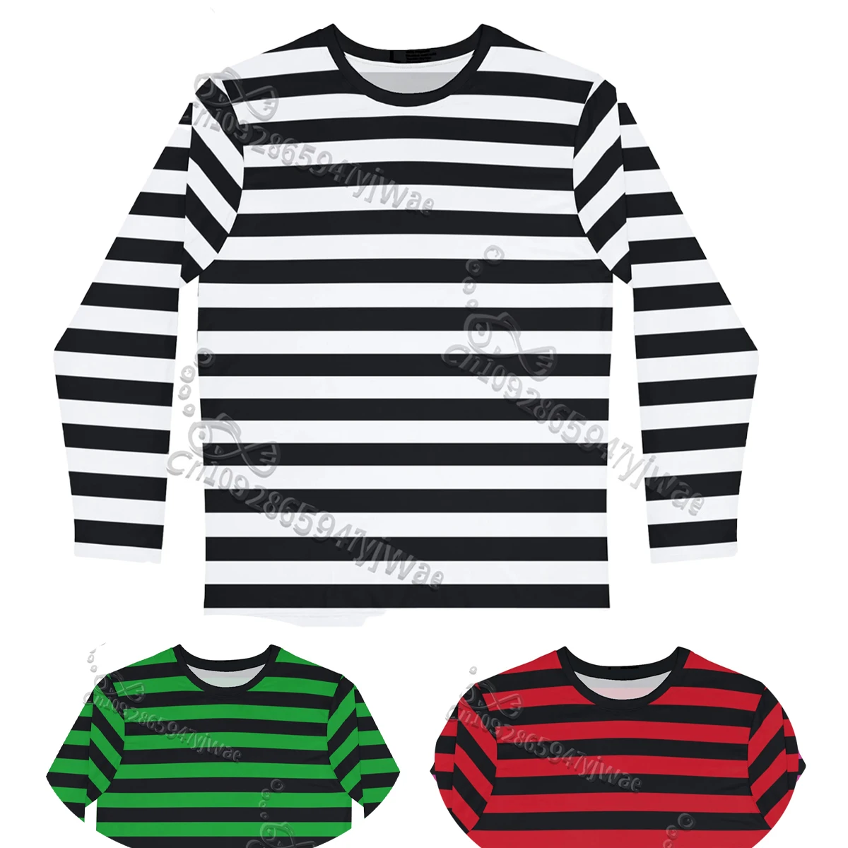 French Gothic Style Striped Long Sleeve Shirt O-Neck Casual StreetWear Daily Versatile Top Spring Kid Adult Long Sleeve T-shirt