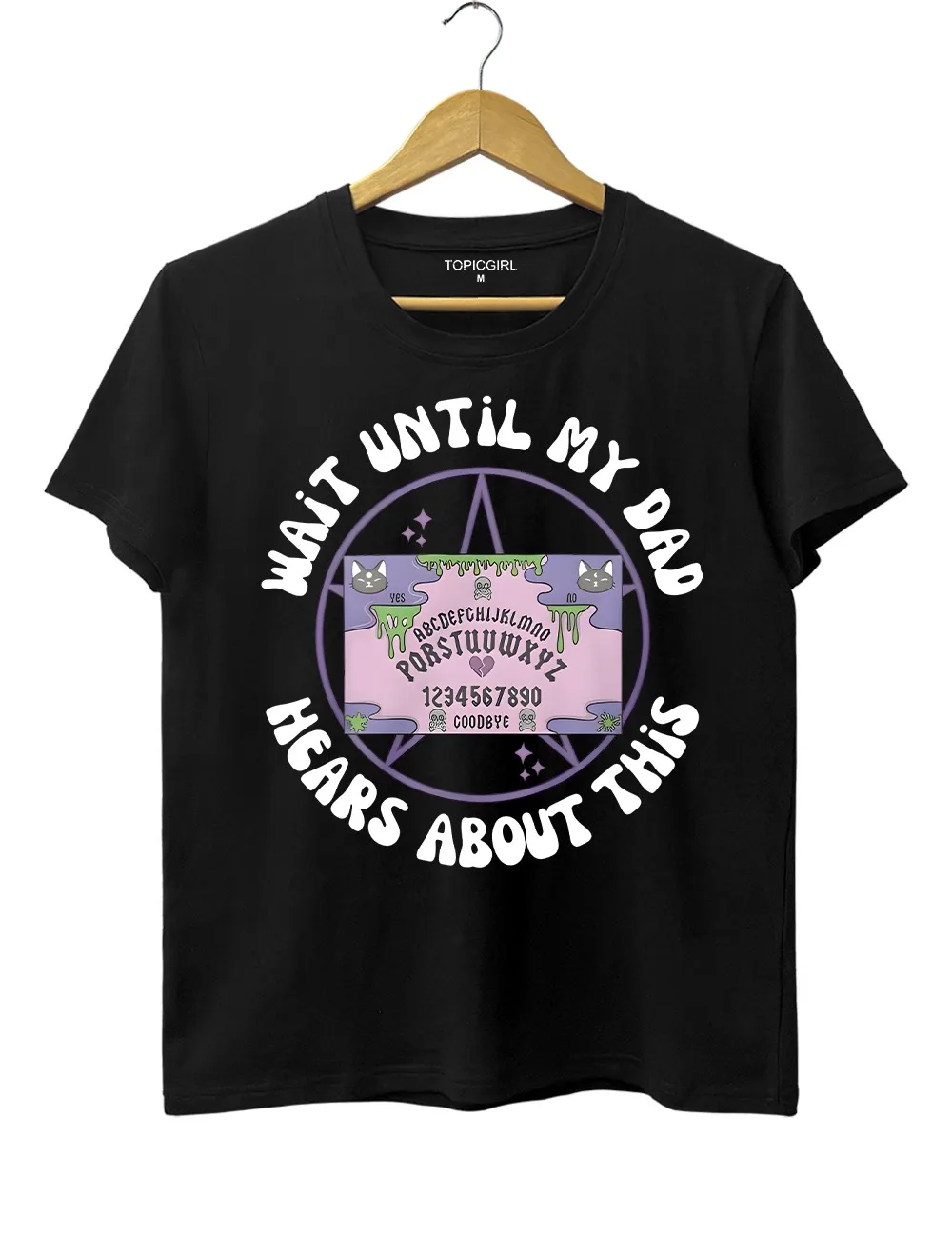 Wait Until My Dad Hears about This Tee Ladies' Fashionable Round Neck Printed T-shirt