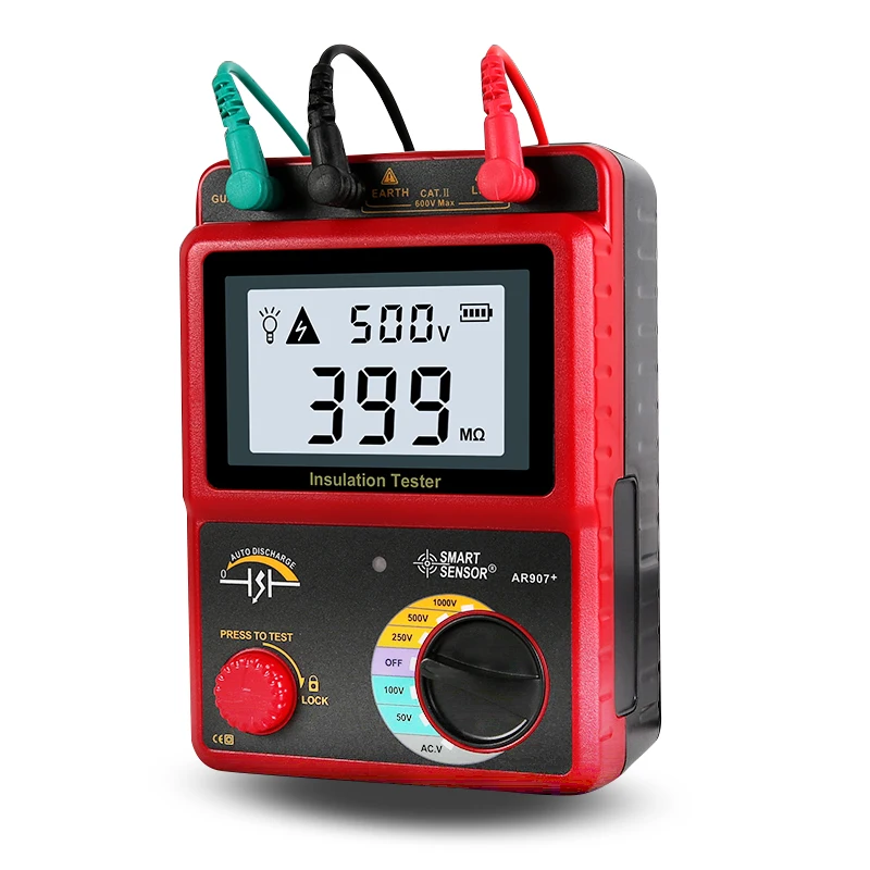 AR907 + 50V to 1000V High Voltage Insulation Resistance Tester