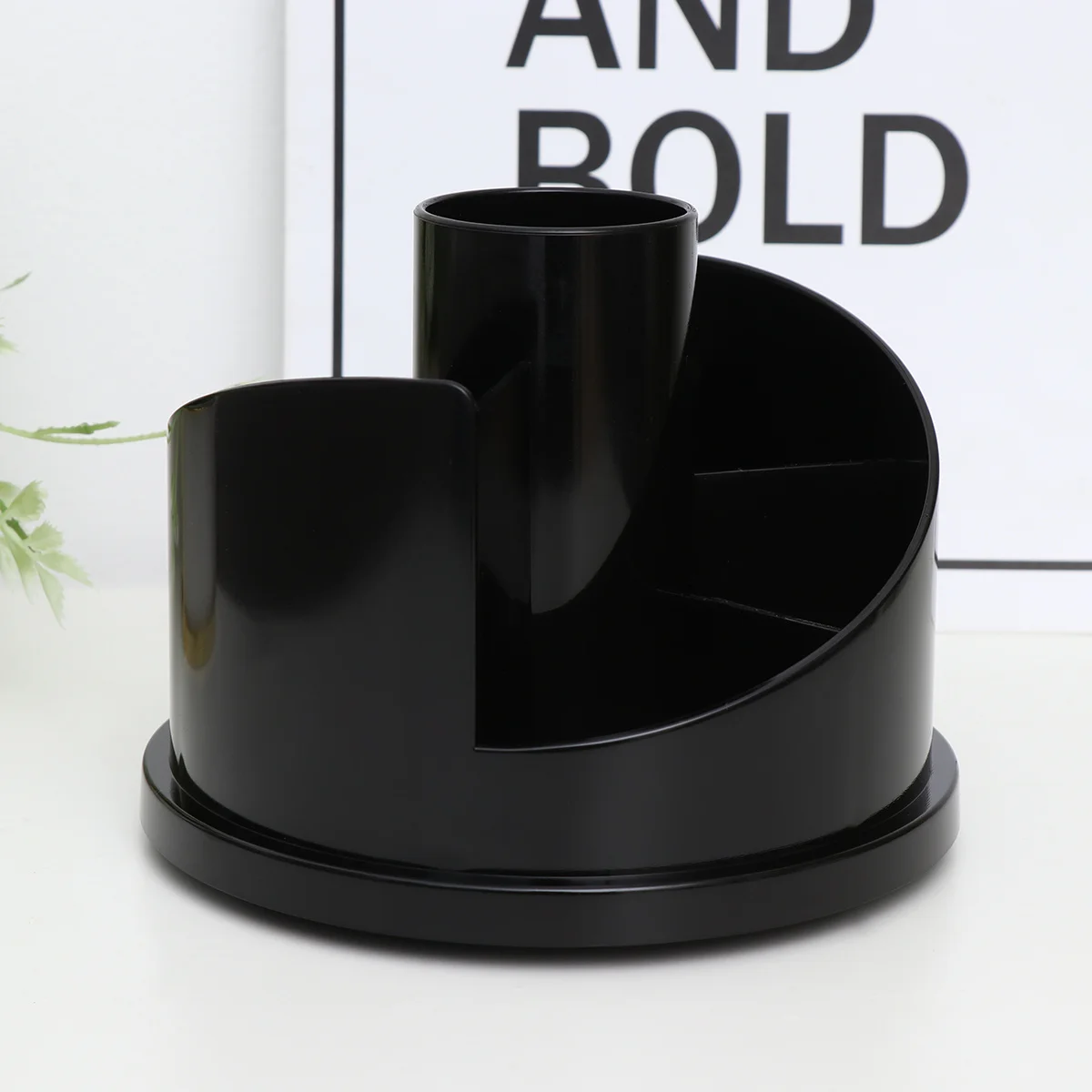 

Rotatable Pen Container Black Creative Pencil Cup for Desk Organizer Holder Premium Plastic Pencil Container Storage Solution