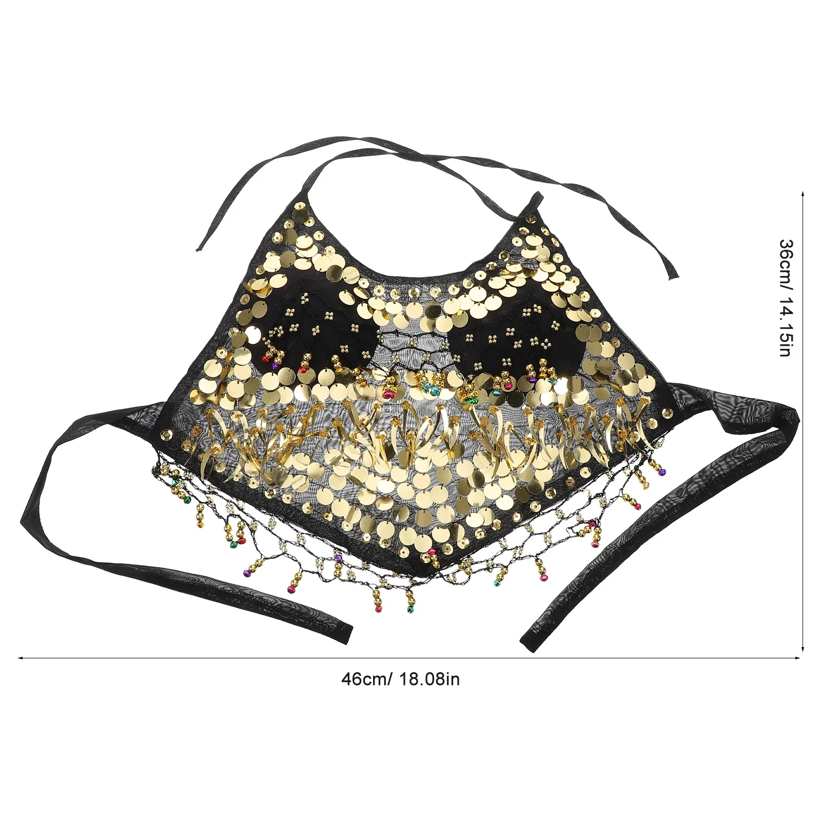 الترتر الرقص الشرقي الأعلى لون نابض بالحياة النساء مهرجان زي القبلية الصدرية الزي هامش أداء الرقص الملابس #3