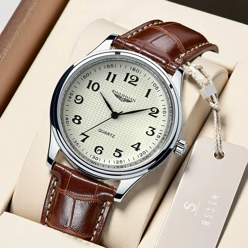 New Fashion Luxury Man Business Leather Watch Men Sports Casual Quartz Watches Male High Quality Clock Wristwatches Reloj Hombre