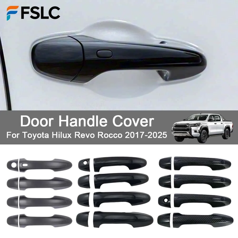 Car Decoration Door Handle Cover For Toyota Hilux Revo Rocco 2017-2025 Cars Accessories Styling Upgrade Modify A Car