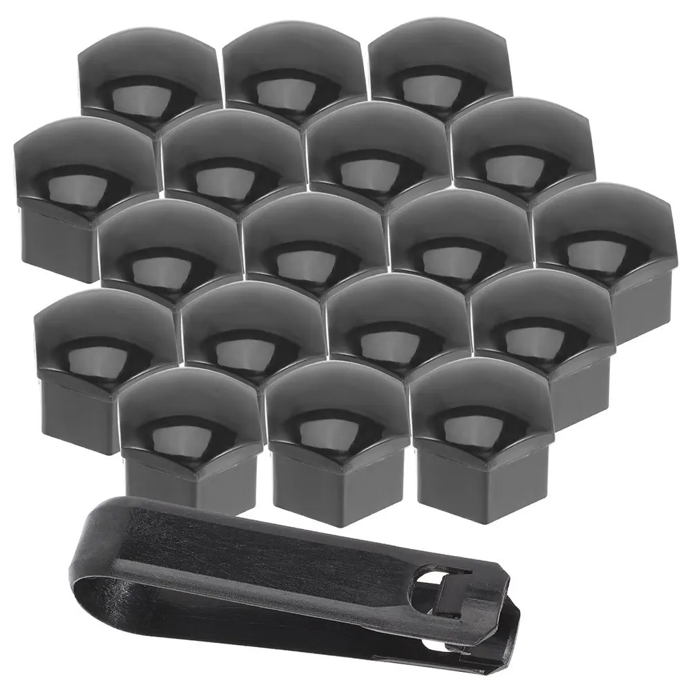 

40 Pcs Tire Nut Car Wheel Hub Caps Covers Nuts Automobile Lug Bolt Black Clip and