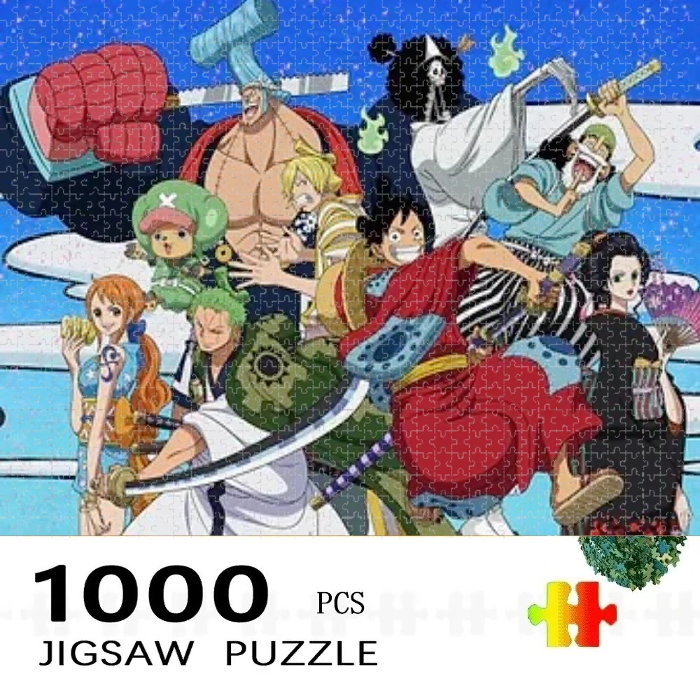 Hot-Blooded Anime One Piece 500 PCS Jigsaw Puzzles Challenging Family Activity Games for GameroomBedroom Livingroom Gift