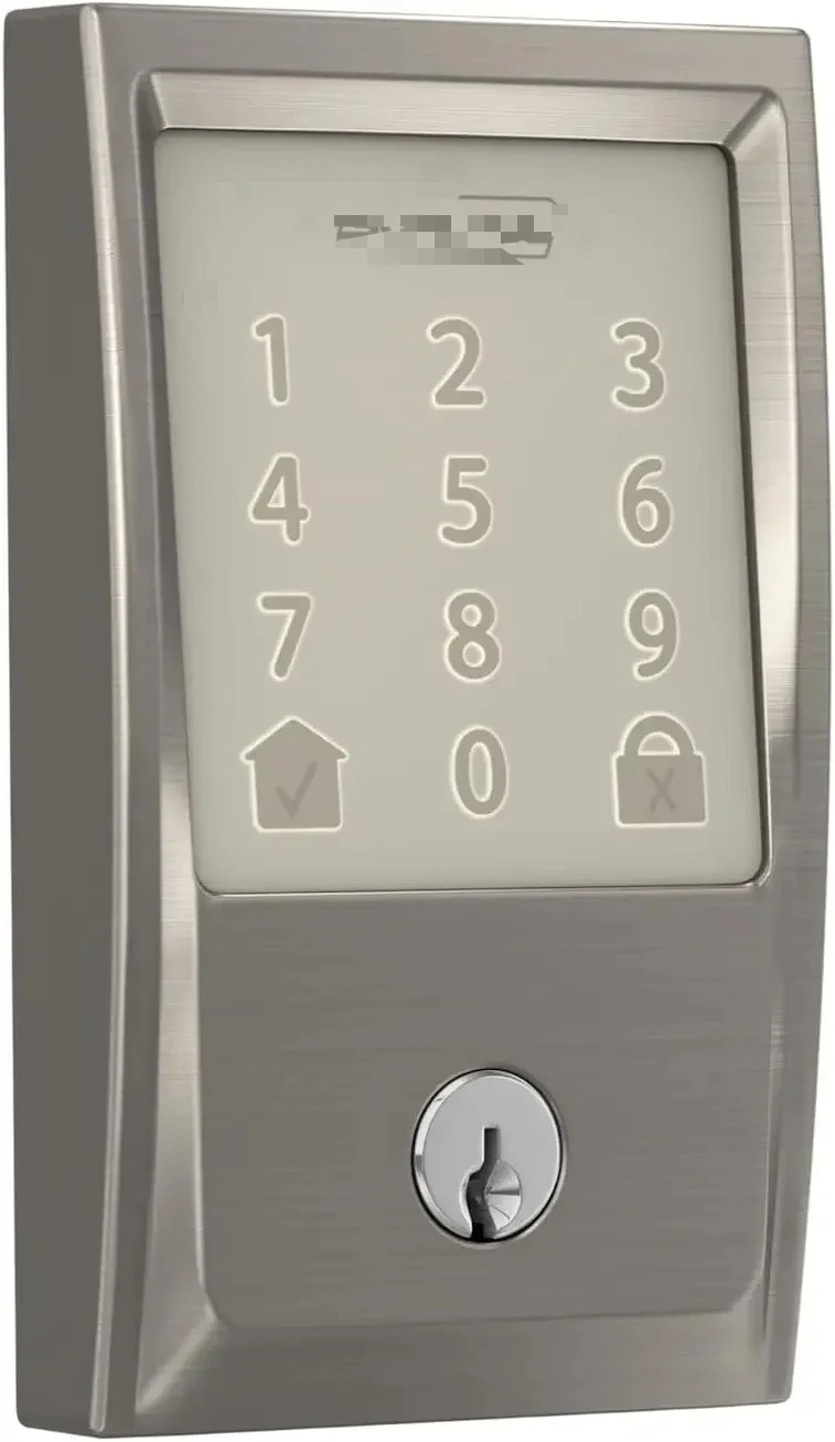 Encode Smart Wi-Fi Deadbolt with Century Trim in Satin Nickel