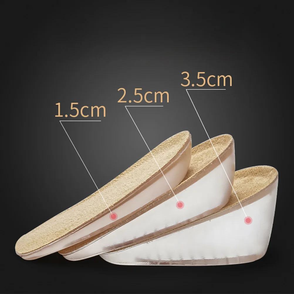 

2 Pairs Invisible Insoles Height Increase Pads Durable E Tpu Gel Material Foot Care Products For Ladies