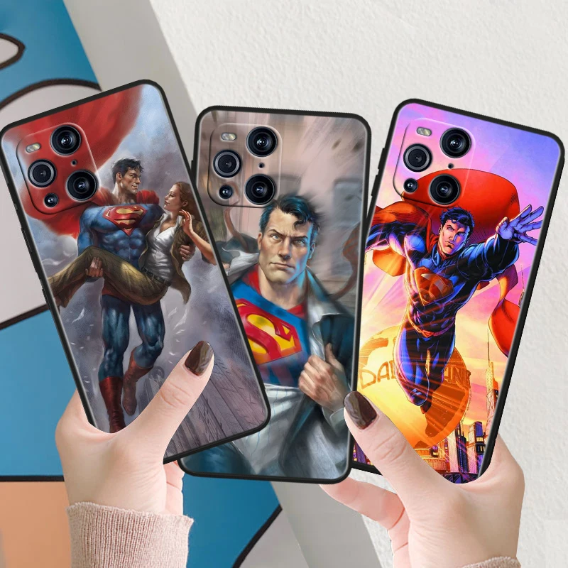 Batman Superman Cute For OPPO Find X6 X5 X3 X2 F21S F21 Pro Lite Neo Black Silicone Soft Cover Capa Phone Case