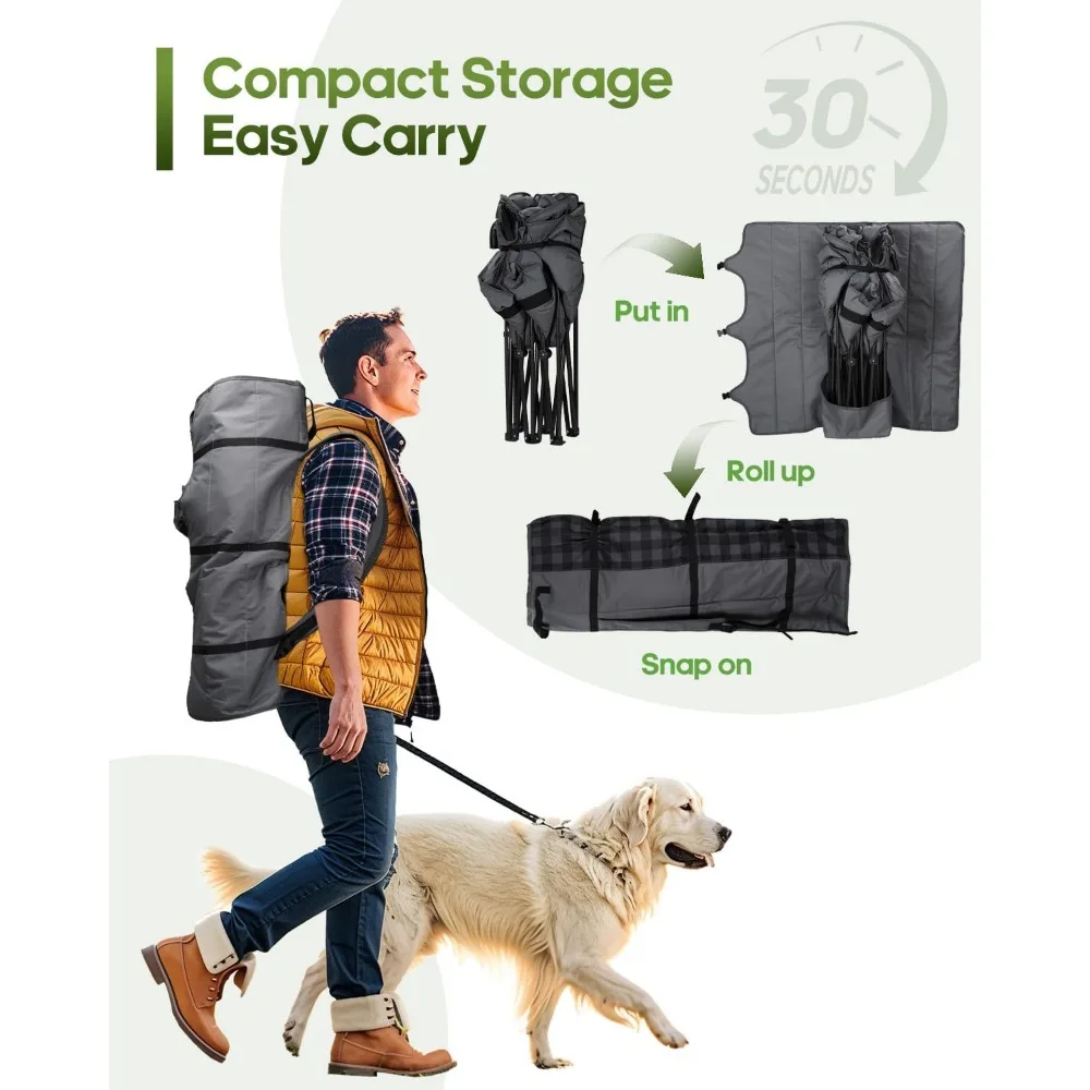 كرسي تخييم كبير الحجم لشخصين مع حقيبة حمل مدمجة وحشوة إضافية #5