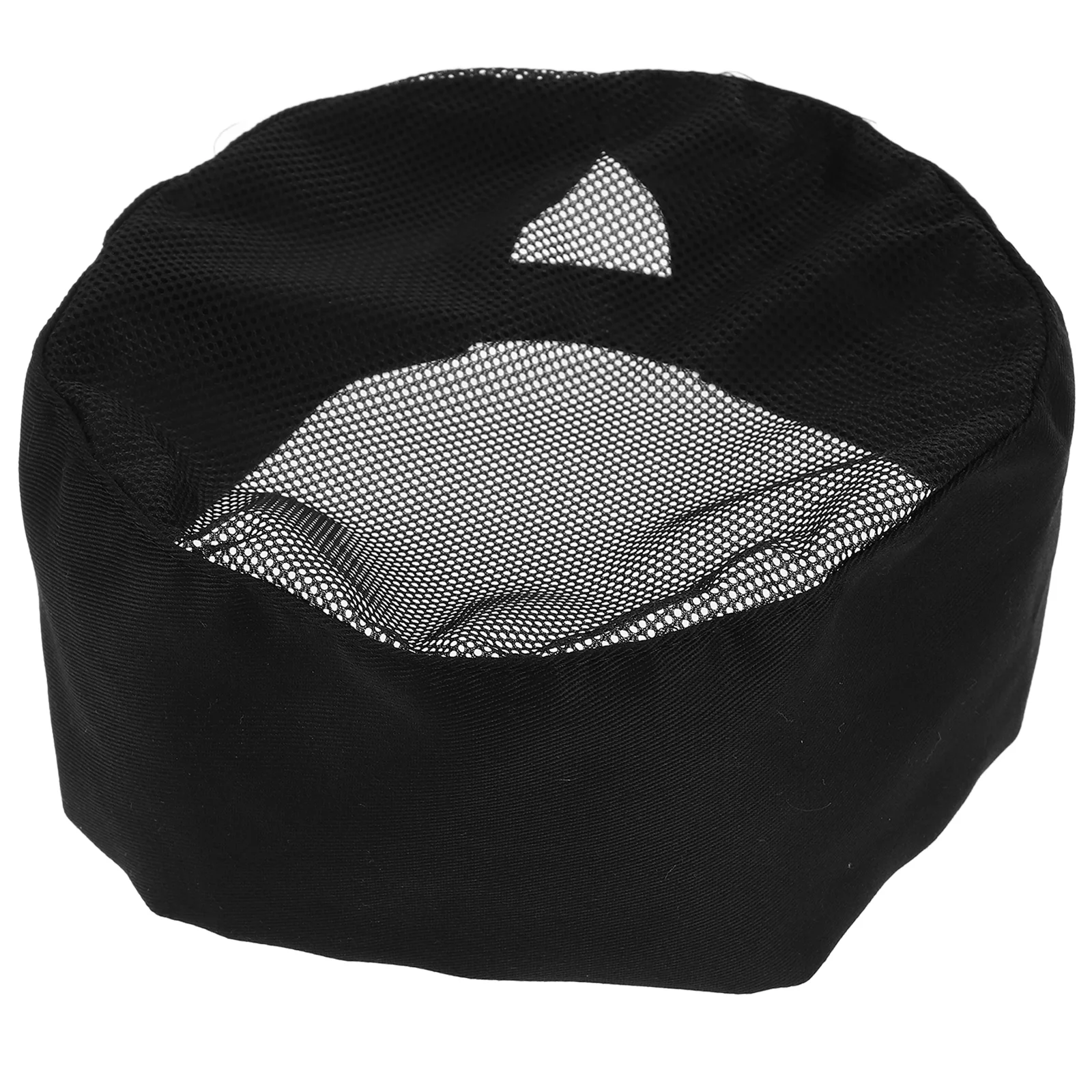 Bonnet plat en polyester et coton pour enfants, chapeaux à dos droit, bonnets de cuisine, tabliers de cuisine pour hommes et femmes, casquette noire, 4 pièces