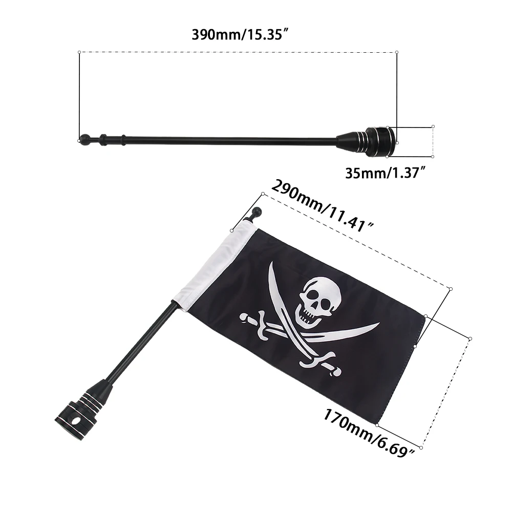 For Harley Sportster XL883 1200 Touring FLHT Road King Glide Motorcycle Flag Pole Mount 6 x 9 Inch Luggage Rack Rear Side Shelf view 6