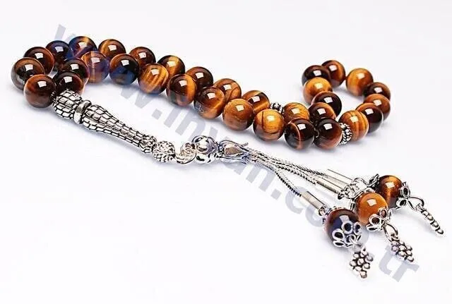 IQRAH Tiger Eye Stone Rosary (925 carat Silver)