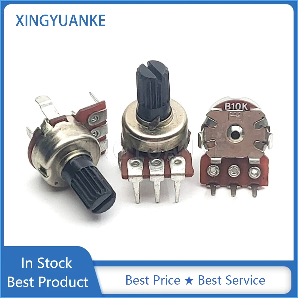 5PCS 121 Type Single 3-Pin B1K B10K B50K B1M Audio Volume Potentiometer B102 B103 B503 B105 Diameter 12MM Flower Shaft 10MM