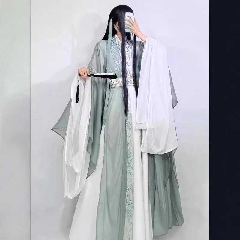 New Spring and Autumn Wei Jinfeng Hanfu men's and women's same large-sleeved shirt antique suit performance clothes