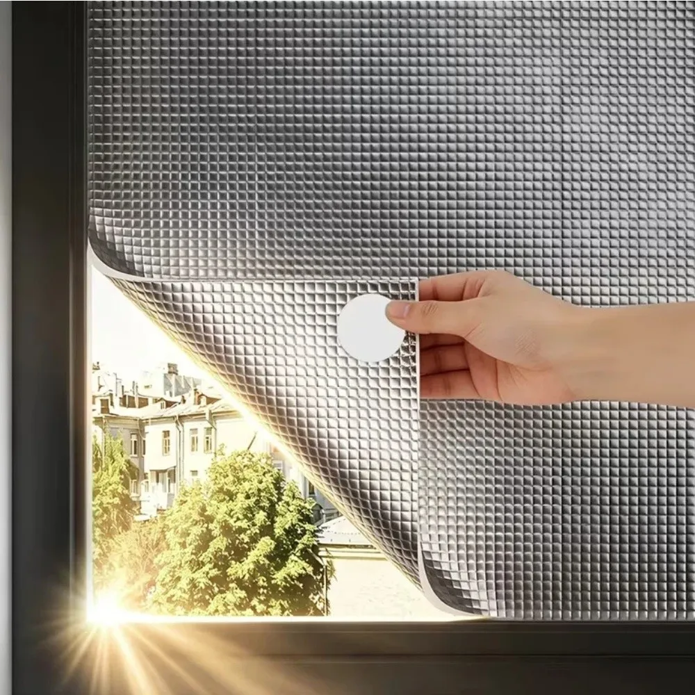 Self-adhesive Roof Insulation Film Heat Insulation Anti UV Aluminum Foil Window Glass Film Light Blocking Aluminum Foil