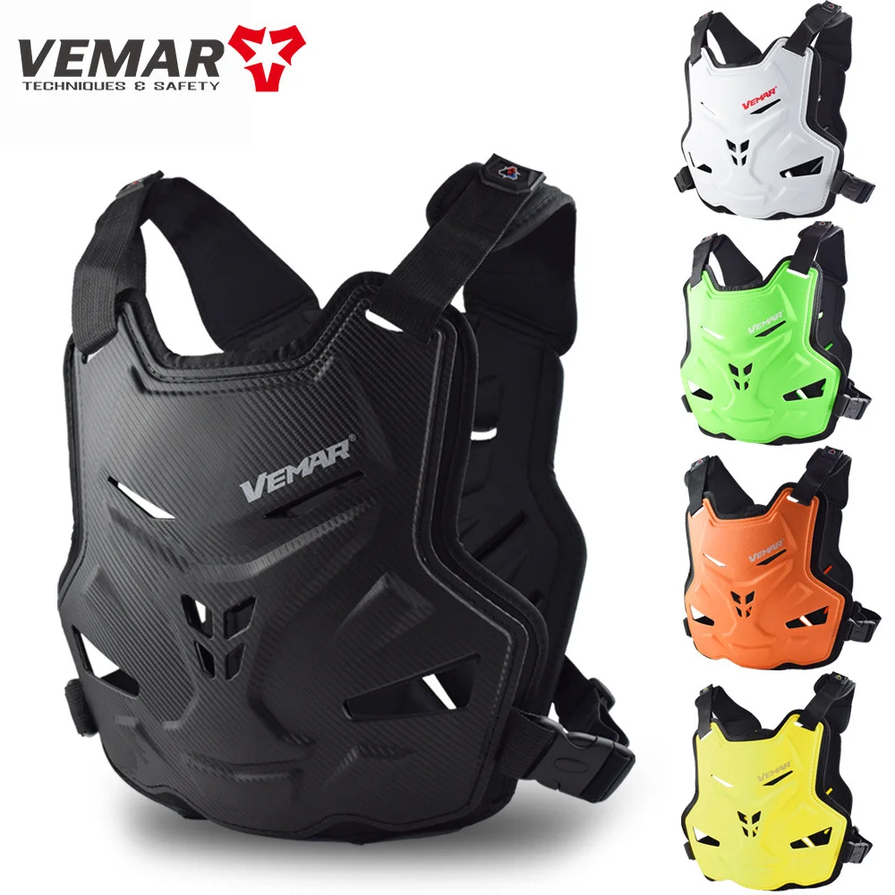 Vemar Men Motorcycle Body Armor Vest Moto Jacket Motocross Vest Off-Road Protective Gear Back Chest Protector Adjustable Buckle