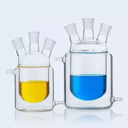 Three-neck jacketed reaction flask double-layer reactor glass jacketed reaction flask 50/100/250/500/1000/2000/3000/5000ml