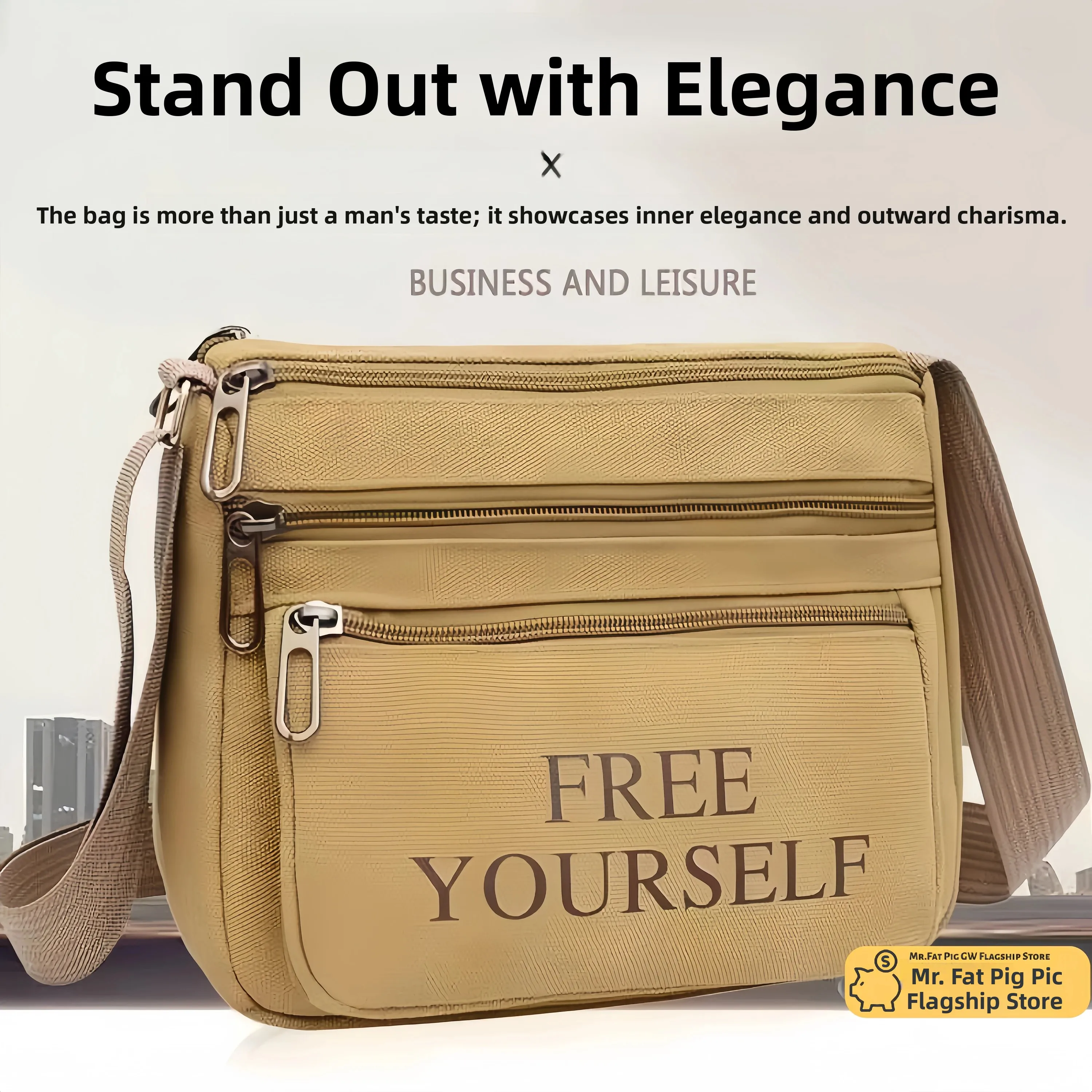 Thickened Canvas Men's Crossbody Bag Single Shoulder Bag Business Money Bag New Style Men's Cloth Bag for Work Multi-Function...