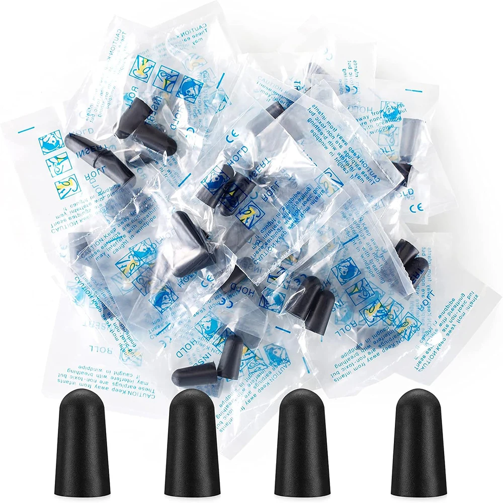 

50/100 Pairs Black Travel Sleep Noise Prevention Earplugs Noise Reduction Travel Sleeping Soft Tapered Foam Ear Plugs