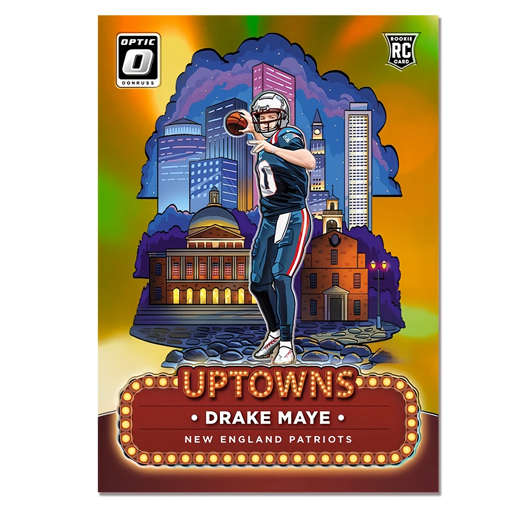 PANINI 2024 ฟุตบอล UPTOWNS MCCARTHY JAYDEN DANIELS JOSH ALLEN 5 ชิ้น/เซ็ต MAHOMES เลเซอร์แฟลชการ์ดสะสมวันหยุดของขวัญ