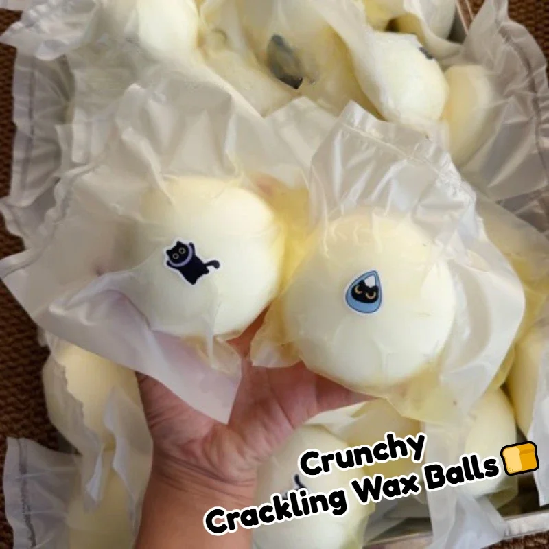 Crunchy Squishy Pouch Handmade Simulation Osmanthus Bun Pouch Crackling Wax Balls Squeeze Bag Stress Relief ASMR Fidget Toys