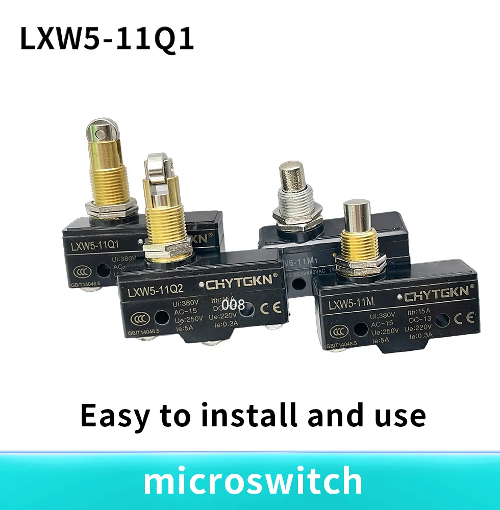 LXW5-11M 11Q1 11Q2 AC 380V DC 220V 10A Push Plunger Actuated Momentary Limit Switch Silver Point LXW5-11M