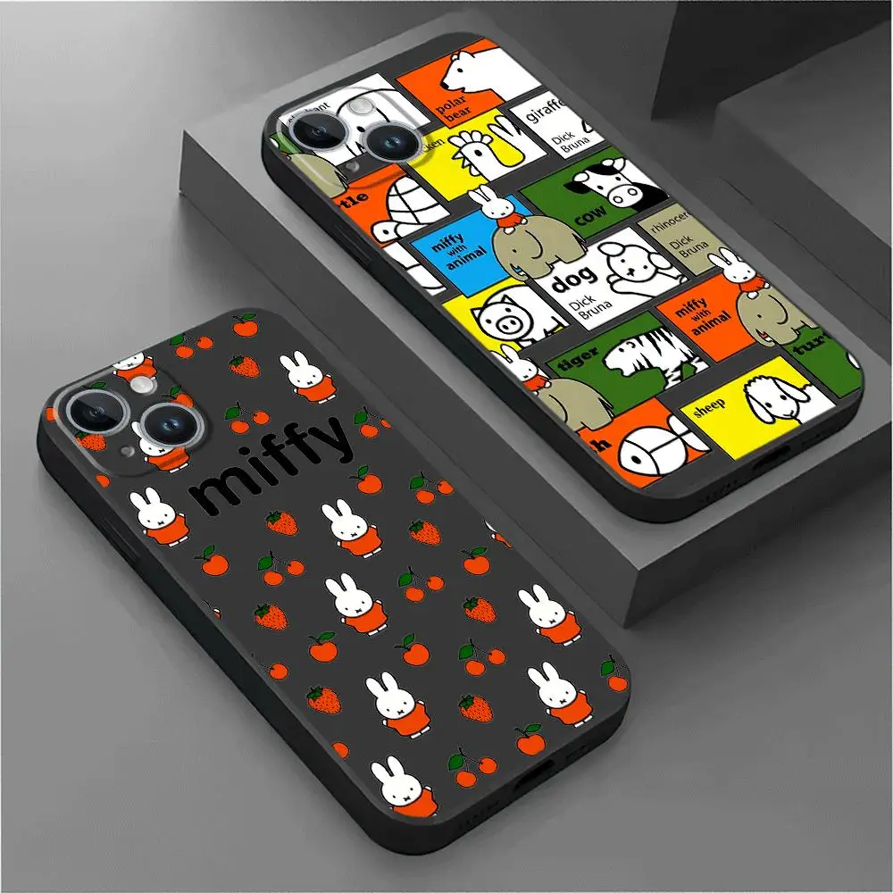 M-Miffys Phone Case for Apple iPhone 15 Pro Max 13 14 Plus 12 Mini 11 Pro XR 8 SE 7 6S XS MAX Matte Armor Cover