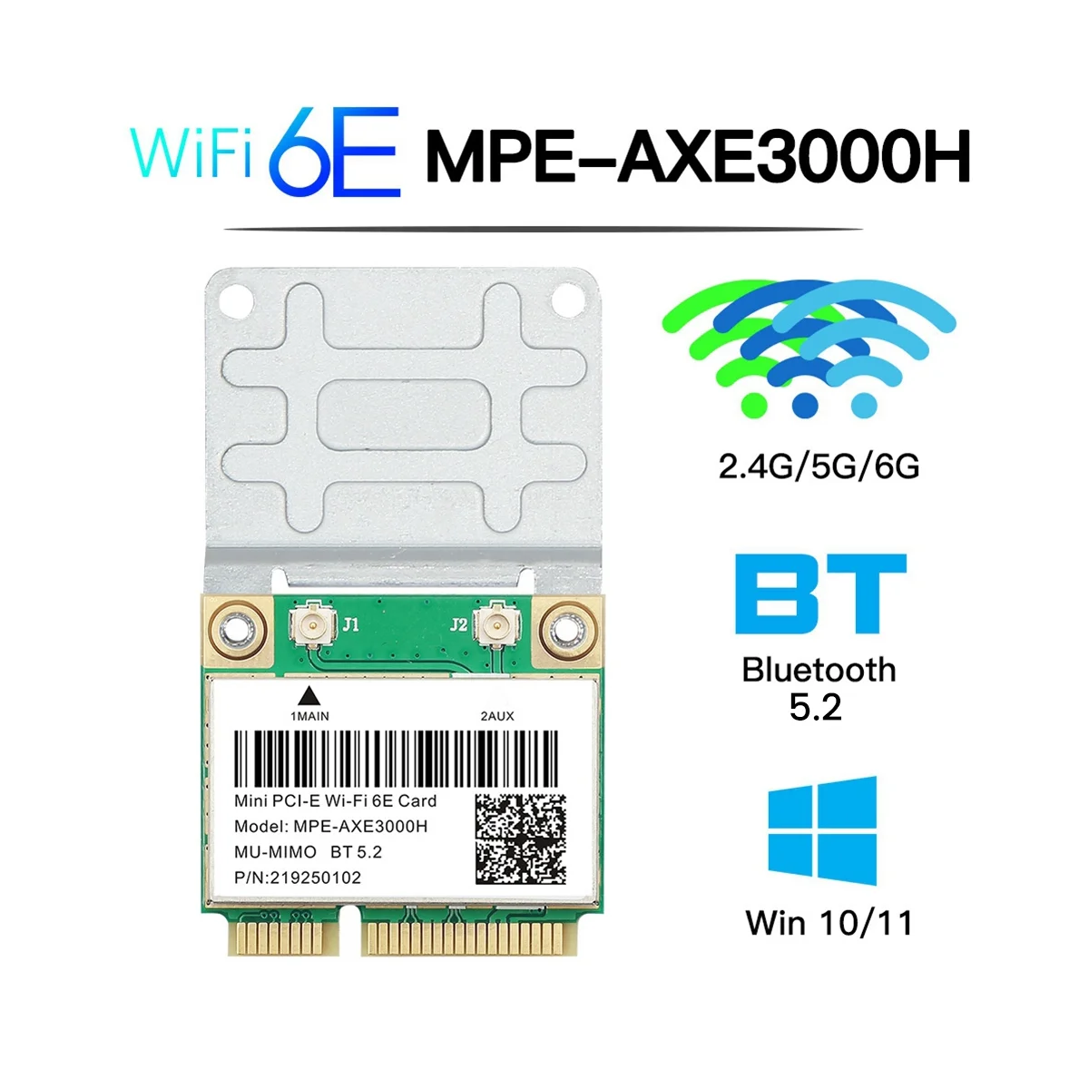 WiFi 6E MPE-AXE3000H Mini PCI-E Wifi Card Bluetooth 5.2 AX210 Network Card 802.11AX/AC Wireless Adapter