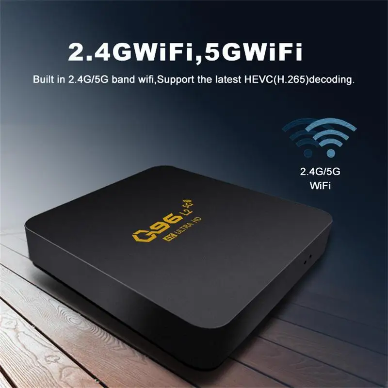 4K Smart TV Box 10.0 S905L2 Quad Core 2.4G WiFi Q96 L2 TV Box Set Top Box Network Player Video Game Smart TV Box