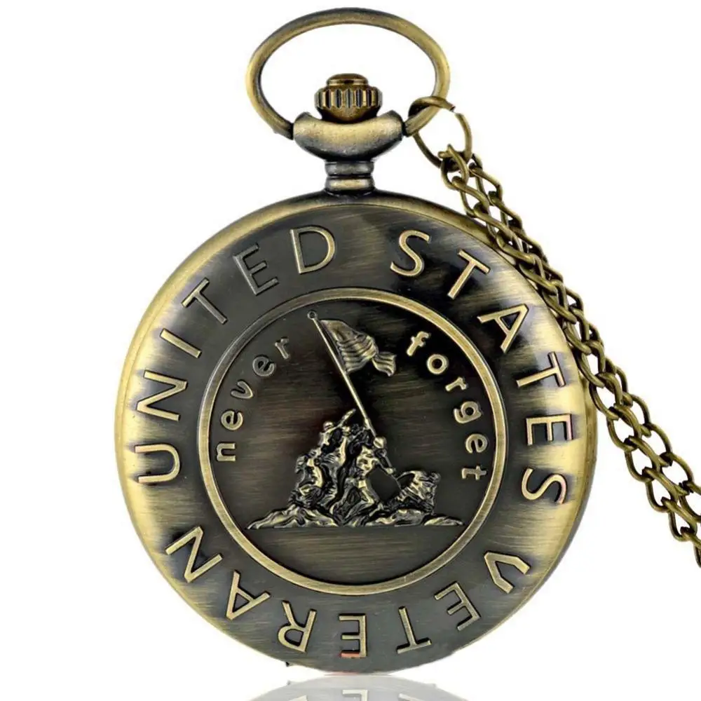 Vintage Bronze Pocket Watch para homens e mulheres, Quartz Necklace Pendant, Antique Steampunk Gift