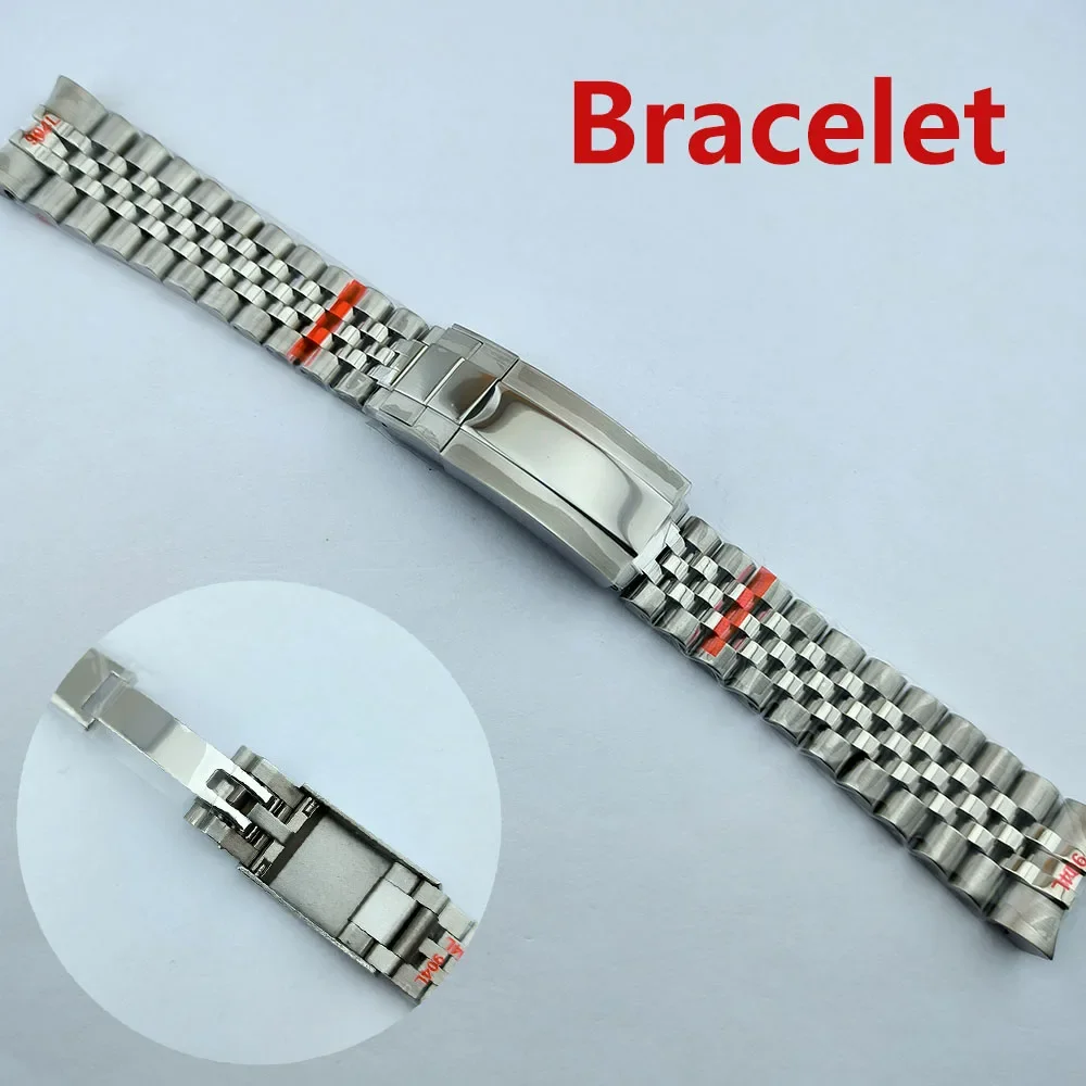 Bracelet de montre en acier inoxydable, 20mm, pour SUB Gstuff Y156 T Jubilee, pour femmes et hommes, en métal massif argenté, accessoire