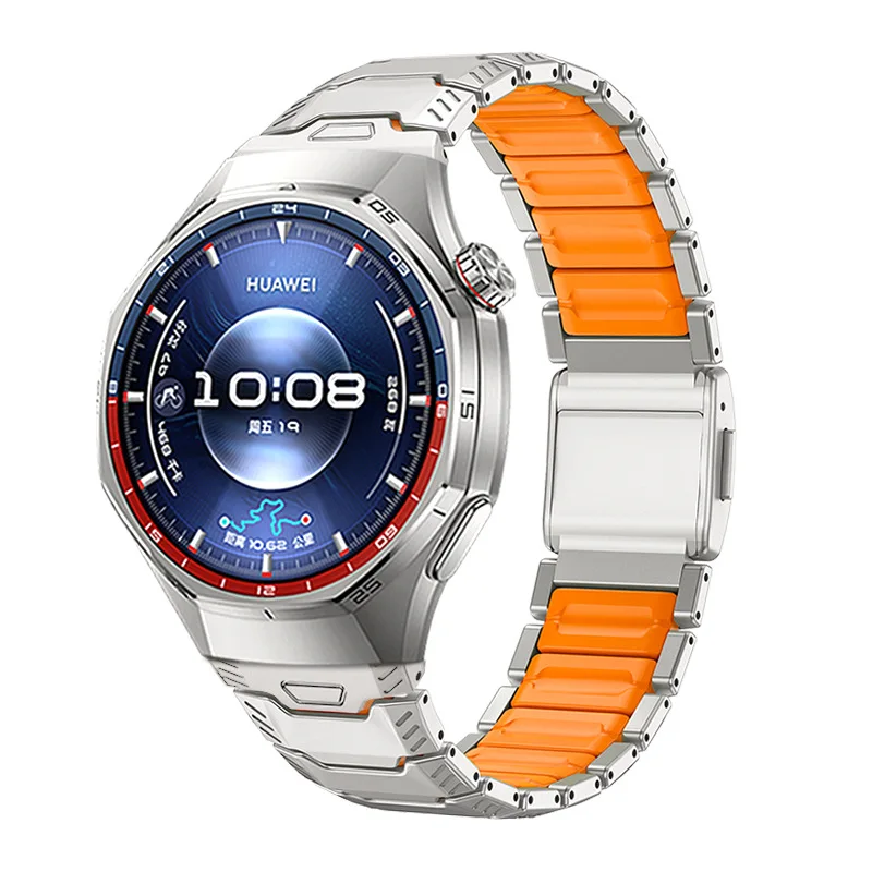 22mm Titanium Rubber Strap for Huawei Watch GT6 Pro GT5 46mm 4 4 Pro Magnetic Band for Oneplus Watch 3 2R for Seiko Men Bracelet