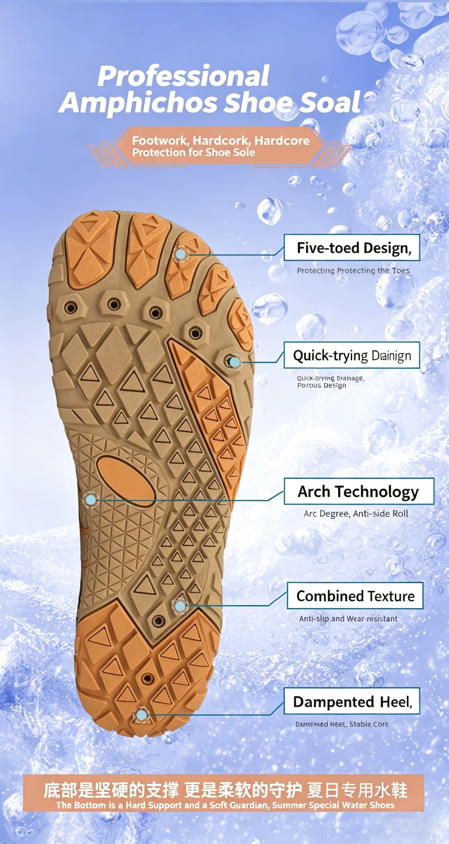 Summer Wide-Head Wading Shoes Men Barefoot Upstream Sketch Shoes Fitness Cycling Yoga Casual Sandals Women Water Sports Shoes