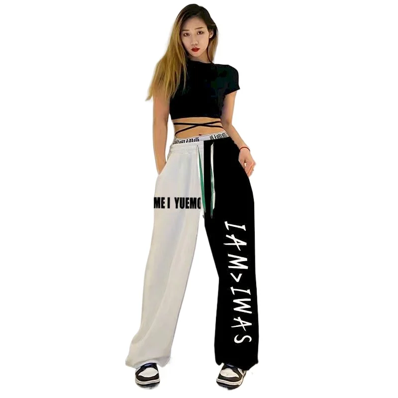 Original Personality Sweat Pants for Women Fashion Print Hip-hop Trousers Jazz Sweatpants Casual Shuffle Dance Sporty Pants