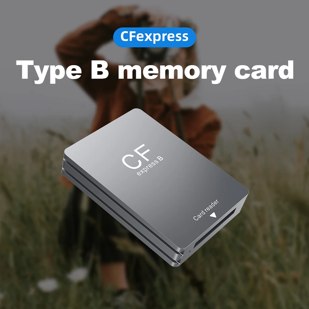 Czytnik kart CFexpress typu B z kablem USB C do USB C/A, czytnik kart pamięci obsługujący Android/Windows/OS dla lustrzanek cyfrowych
