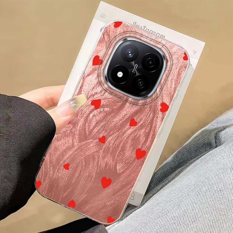 Liebe Herz Telefon Fall Für Redmi Hinweis 14 Pro Plus 5G 14S 13 A3 A3X 14C 13C A5 Xiaomi 14T 13T Stoßfest Weiche Silber Zurück Abdeckung