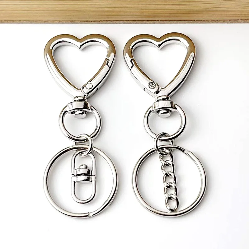 6-12Pcs Metall Herzförmigen Verschluss Zink-legierung Liebe Schlüsselbund Haken Schnalle Auswurf Schnalle DIY Tasche Spielzeug anhänger Anschluss Zubehör – Detail 9