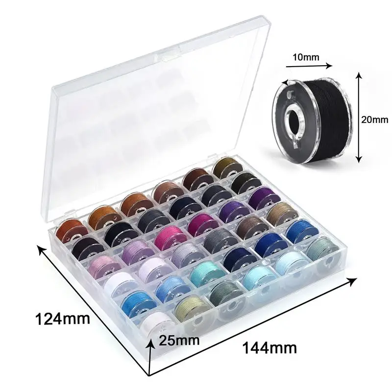 Multicolor Thread Spools Sewing Machine Bobbins Plastic Bobbins with Thread for Sewing Machines Quilting Sewing Accessories